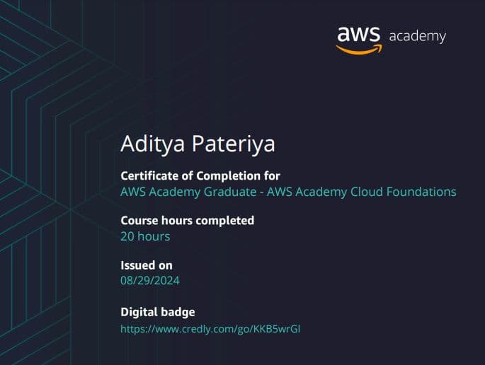 AWS Academy Cloud Foundations certification