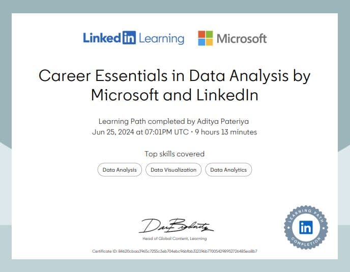 Microsoft and LinkedIn: Career Essentials in Data Analysis